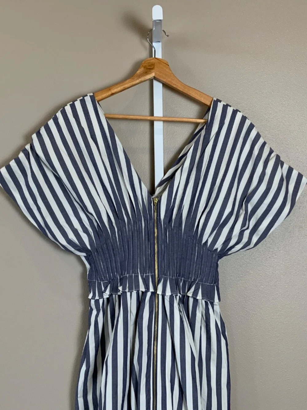 Anthropologie V-Neck Zip-Front Midi Dress - Picture 7 of 16